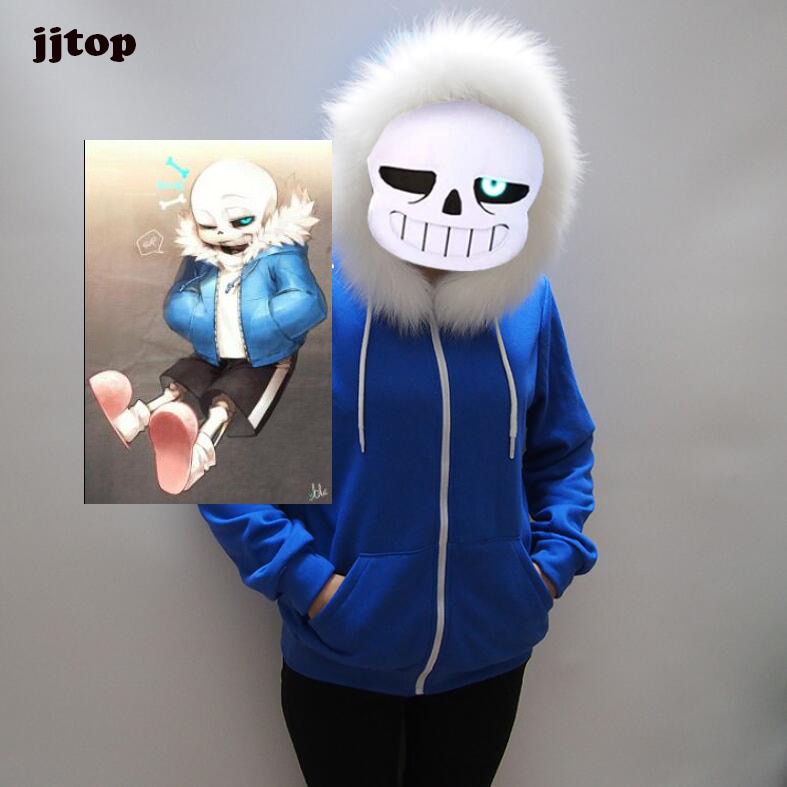  childundertale sans cosplay hoodies ؽ ũ cool skeleton cos  Ʈ ҷ ڽ ǻ unijacket headgear